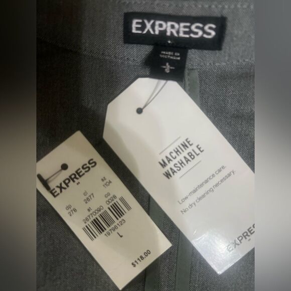 Express Factory silver gray open blazer large preppy office career interview - Picture 4 of 9